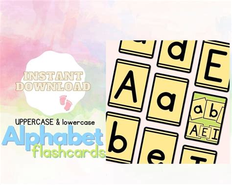 Alphabet Flashcards Uppercase Letters Lowercase Letters Etsy
