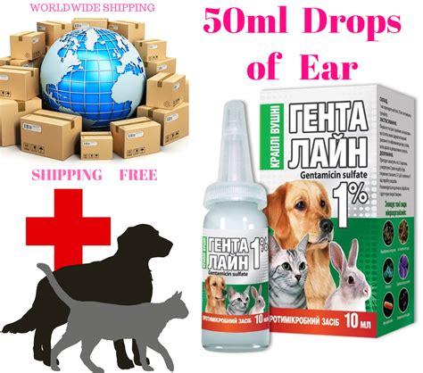 50ml Gentamicin Sulfate 1 Drops Of Ear Dogs Cats Fur Animals For