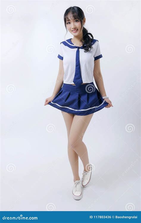 Asian Girl And Sailor Suit Stock Photo Image Of Portrait