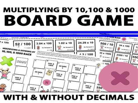 Multiplying And Dividing By 10 100 And 1000 Board Game Teaching Resources