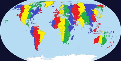 Time Zone Map Of The World With Cities - Map of world