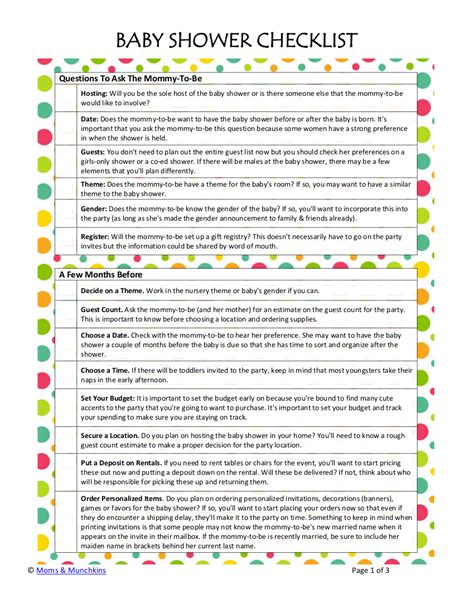 Baby Shower Checklist 7 Examples Format Pdf Examples