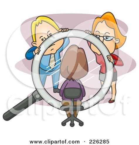 Royalty Free Rf Clipart Illustration Of A Business Man And Woman Looking At A Woman Closely