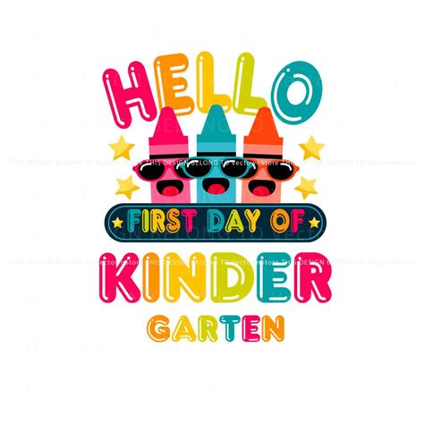 Free Hello First Day Of Kindergarten Svg Cutting Digital File