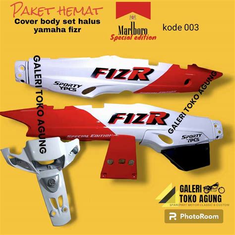 PAKET HEMAT COVER BODY SET HALUS YAMAHA FIZR Fizr Fizr MARLBORO Merah