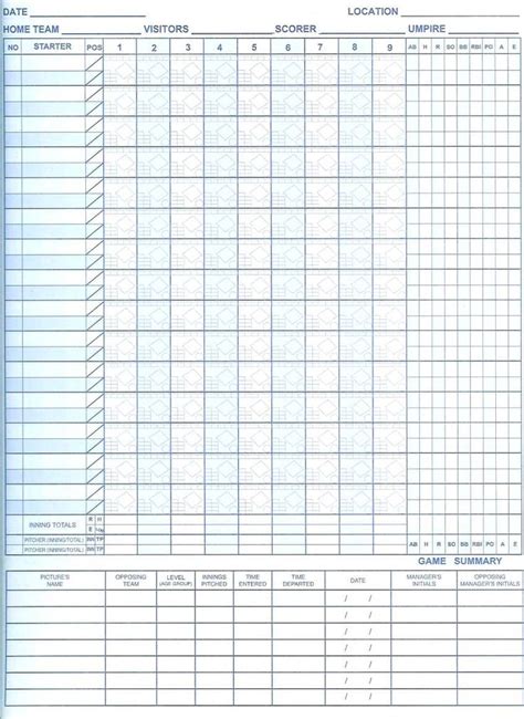 pin  printable softball scorebook sheets  pinterest softball