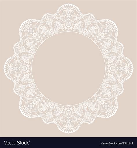 Round Lace Frame Royalty Free Vector Image Vectorstock