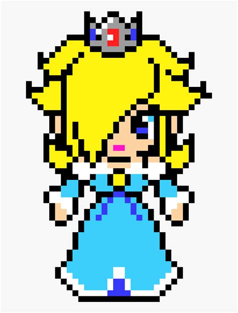 Mario Rosalina Pixel Art Grid Pixel Art Mario Princess Rosalina HD Png Download Transparent