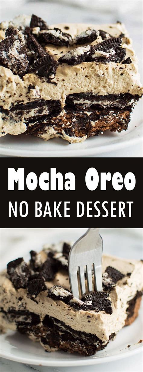 Mocha Oreo No Bake Dessert Recipe No Bake Desserts Desserts
