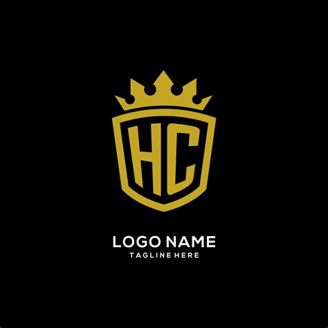 Initial Hc Logo Shield Crown Style Luxury Elegant Monogram Logo Design
