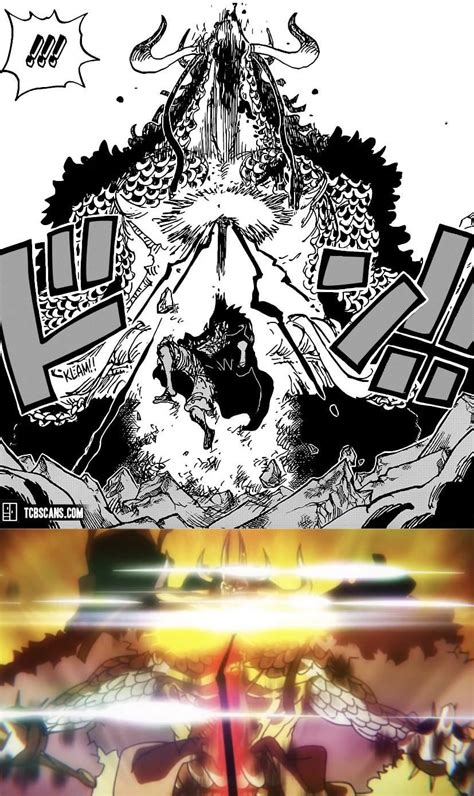 Luffys Counter On Kaido Compared Chapter 1010 And Episode 2018 R