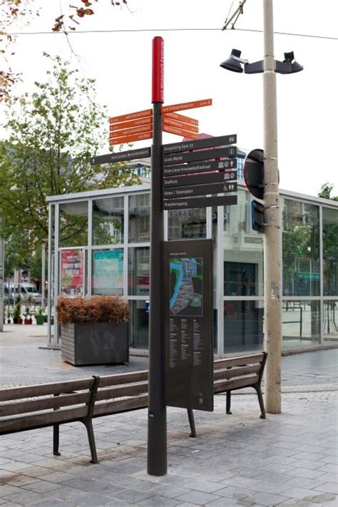 Wayfinding And Typographic Signs Antwerp City Information Pole