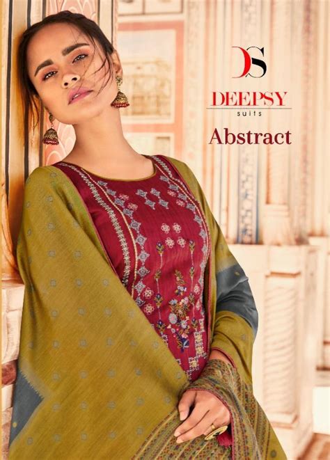 Deepsy Suits Abstract Pure Jam Cotton Print With Heavy Self Embroidery Work Dress Material At