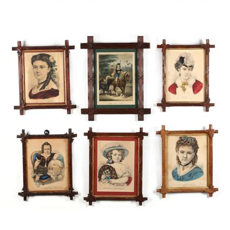 Six Currier And Ives Portrait Prints In Antique Framing Lot 247