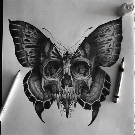 Skull Dark Butterfly Tattoo Canvas Data