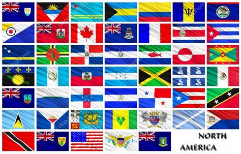Flags Of North American Countries In Alphabetical Order — Foto De Stock