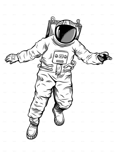 Floating Astronaut Illustration Astronaut Illustration Space