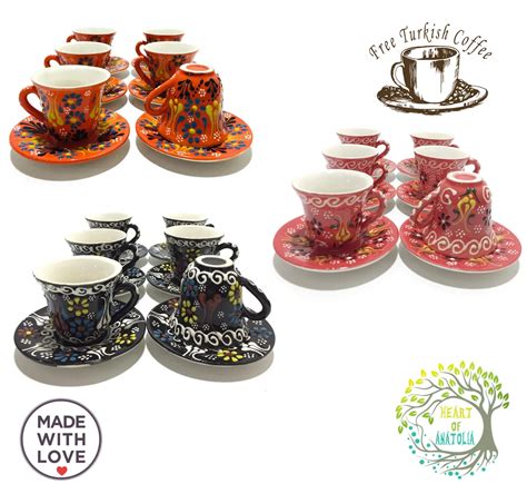 Personalized Ceramic Turkish Coffee Espresso Cup Set Of Lead Free