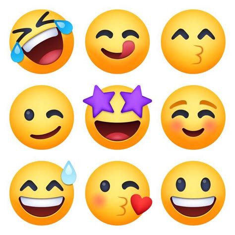 Emoji Set Smiley Emoji Cute Emoji Funny Emoji Smiley Face Easy Eye