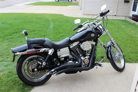 The dyna wide glide rides on steel wheels with a michelin scorcher 80/90 r21 54h. 2007 Harley-Davidson® FXDWG Dyna® Wide Glide® (Black ...