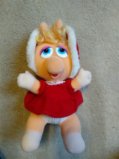 Vintage 1987 Muppets Baby Miss Piggy Plush Christmas Plush Diva Pig Jim
