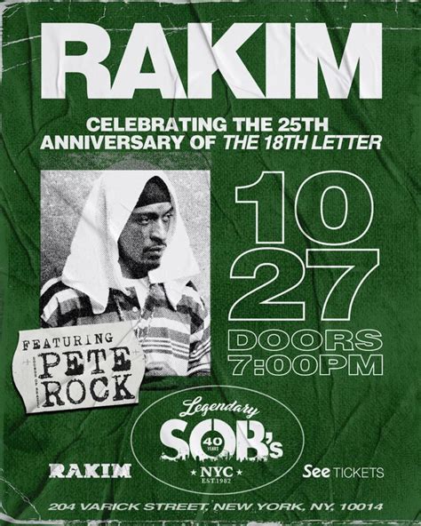 Rakim Celebrates The 25th Anniversary Of The 18th Letter The