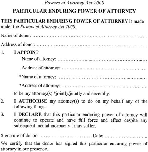 Powers Of Attorney Act 2000 Schedule 1 Forms