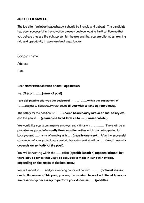 44 Fantastic Offer Letter Templates Employment Counter Offer Job