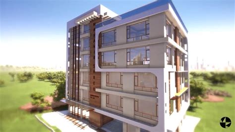 Architectural Visualization Commercial Cum Residential Building For
