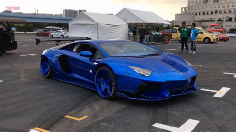 Top Cars Beautiful Lamborghini Aventador Blue Color In