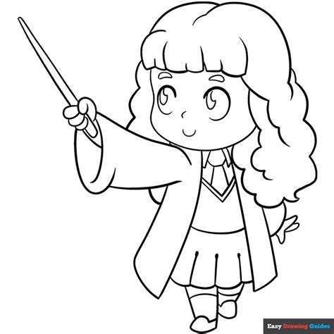 Hermione Granger From Harry Potter Coloring Page Easy Drawing Guides