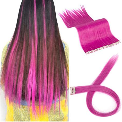 Baby Pink Clip In Hair Extensions Tutti Fruity Hot Pink And Bright