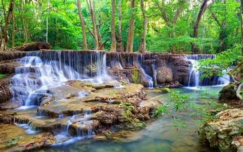 Waterfalls Forests Stones Nature Wallpapers And Photos 3734