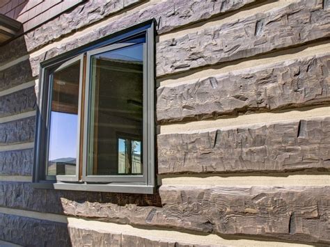 While aesthetics are always important, you also want to consider the material's. 16" Hand Hewn concrete log siding. | Log cabin siding ...