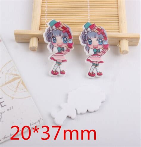 30pcs flatback resin cartoon japanese anime girl character planar resin diy craft accessories b