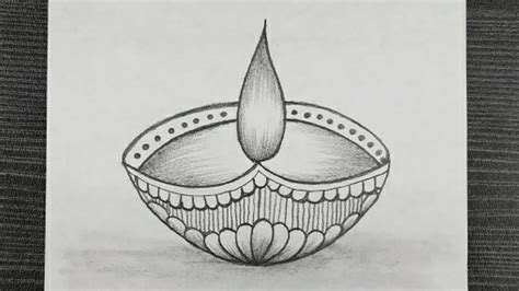 Very Easy Diya Drawing Diya Drawing For Diwali Diwali Diya