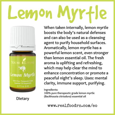 Lemon Myrtle Essential Oil Real Food Rn