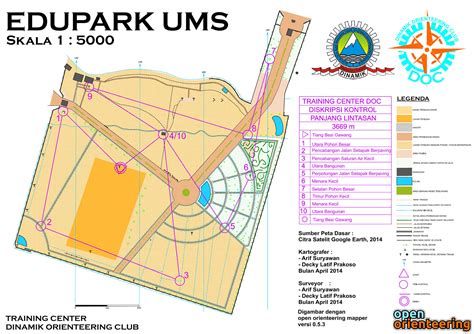 Lintasan orienteering (orienteering course) yang dimaksud dalam orienteering terdiri dari titik start, sejumlah kontrol, dan titik finish. Peta Orienteering Indonesia