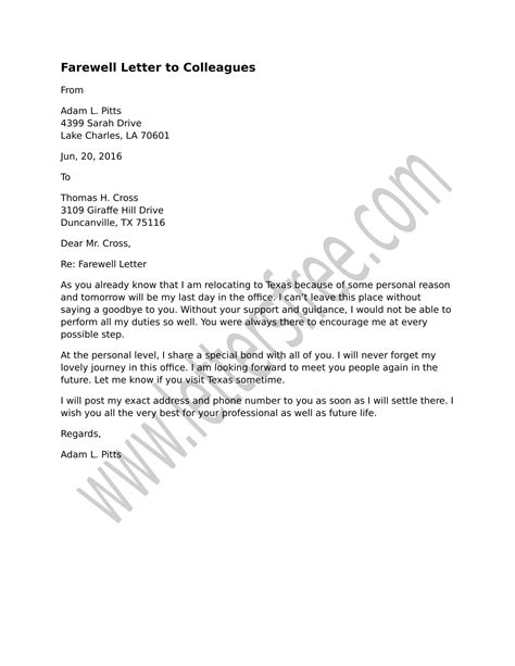 Best Goodbye Letter To Coworkers Database Letter Template Collection