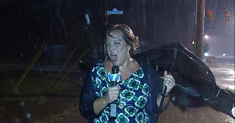 Reporter Gets Drenched Giving Live Report Videos Cbs News
