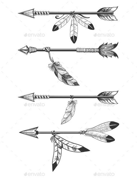 Arrows With Feathers And Beads Indian Feather Tattoos Feather Arrow Tattoo Feather Tattoo Design