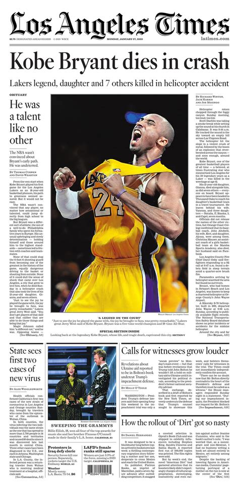 Teach students to turn their research and interviews into vibrant, interesting stories. Kobe Bryant's death memorialized on newspaper front pages