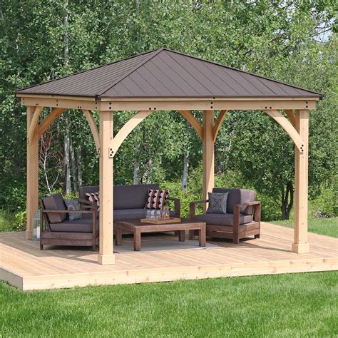 Outsunny 10' x 10' foot steel outdoor pergola patio canopy gazebo. Outdoor Wood Canopy Gazebo - charactersformugenblea57090