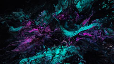 Paint Stains Mixing Liquid Turquoise Purple Dark 4K HD ... Imágen 4k ultra hd 4k.