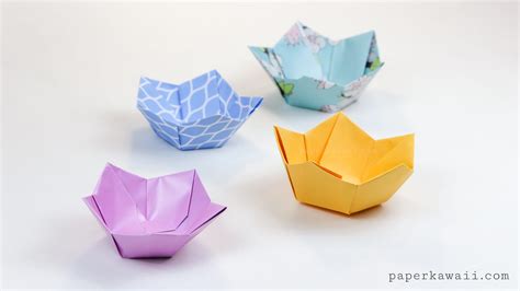 Origami Flower Bowl Tutorial Paper Kawaii