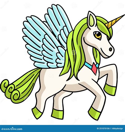 Flying Unicorn Cartoon Colored Clipart Stock Vector Illustration Of