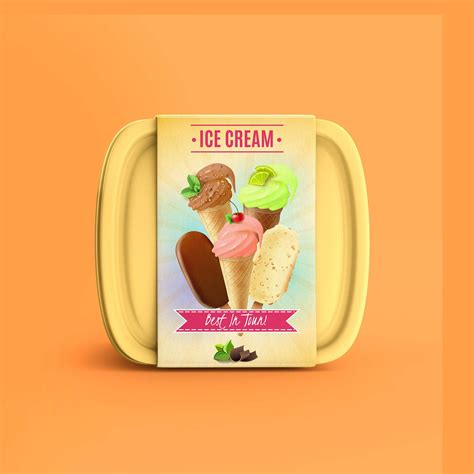 Best Ice Cream Box Mockup Packaging Psd Templates