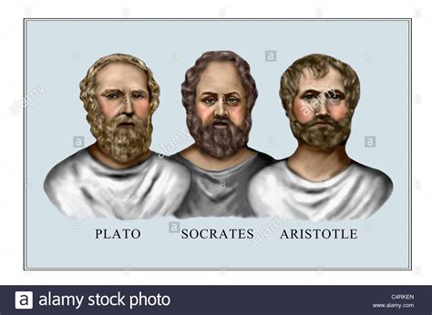 Aristotle Plato Socrates Classical Greek Philosophers Illustration