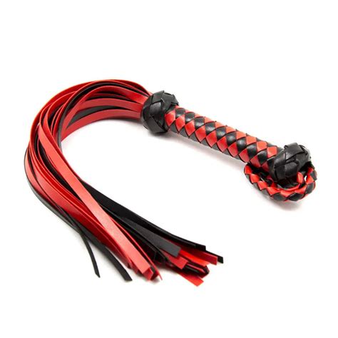 Buy Black And Red Pleasure Flogger Leather Whip For Game Play Erotic Sexy Game
