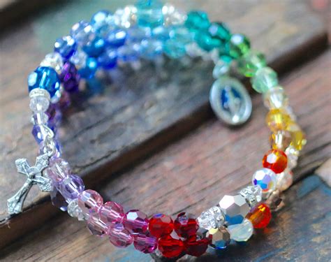 Swarovski Rainbow Crystal Wrap Rosary Bracelet